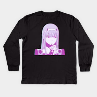 Zero Two Glitch Kids Long Sleeve T-Shirt